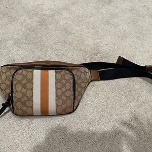 Brown and Tan Men's Bag